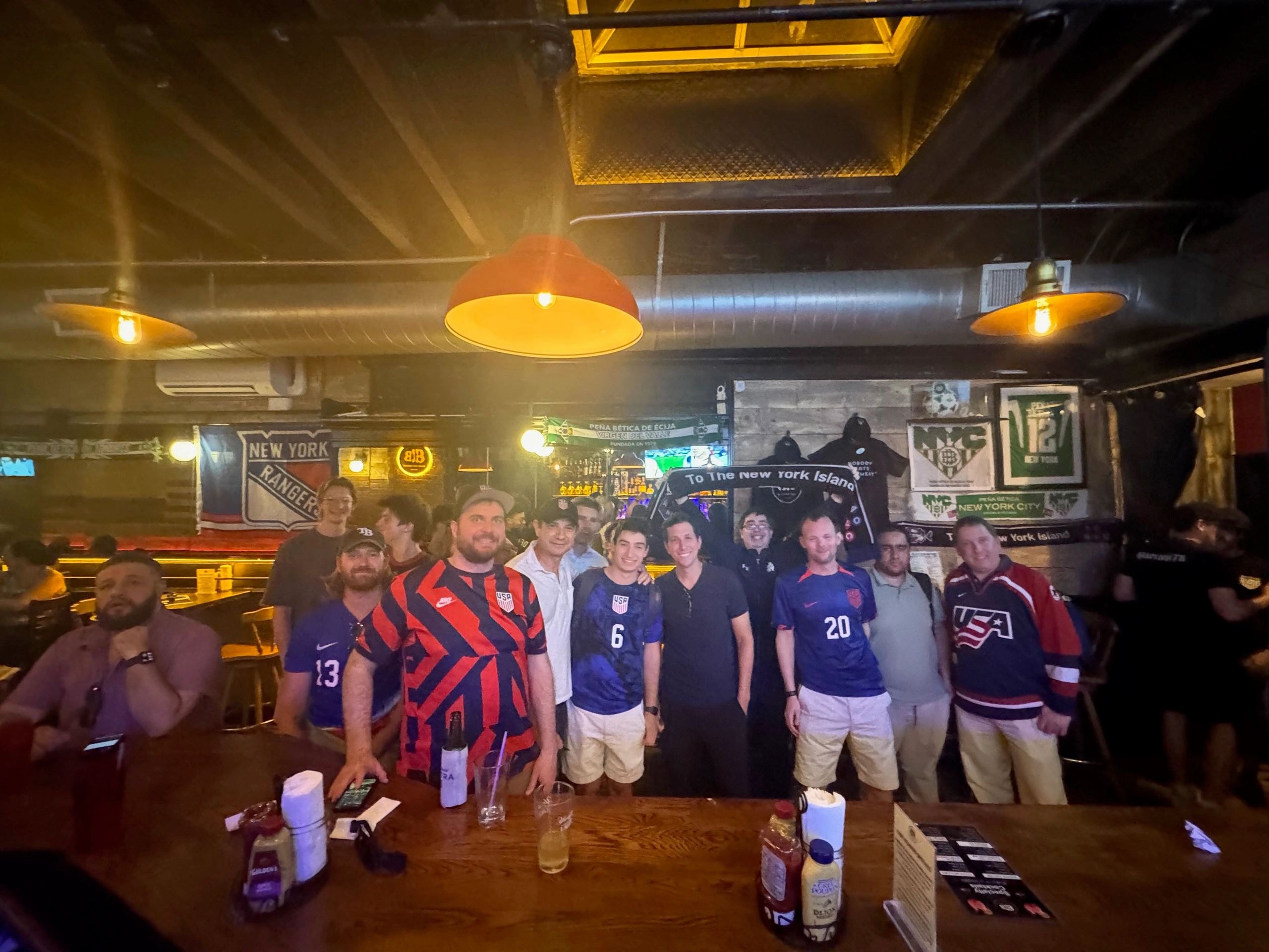 American Outlaws NYC fans at bar soccer watch party